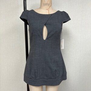 NWT Deadstock 2000s Keyhole Cut Out Wool Blend Nancy Rose Long Blouse 6 $215